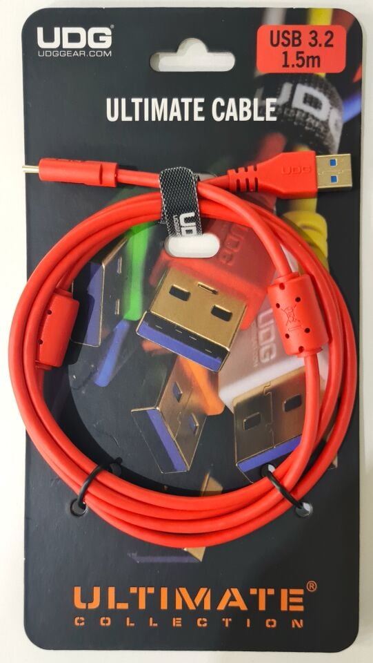 UDG SES KABLOSU USB 3.2 C-A  KIRMIZI DÜZ (1,5 metre)