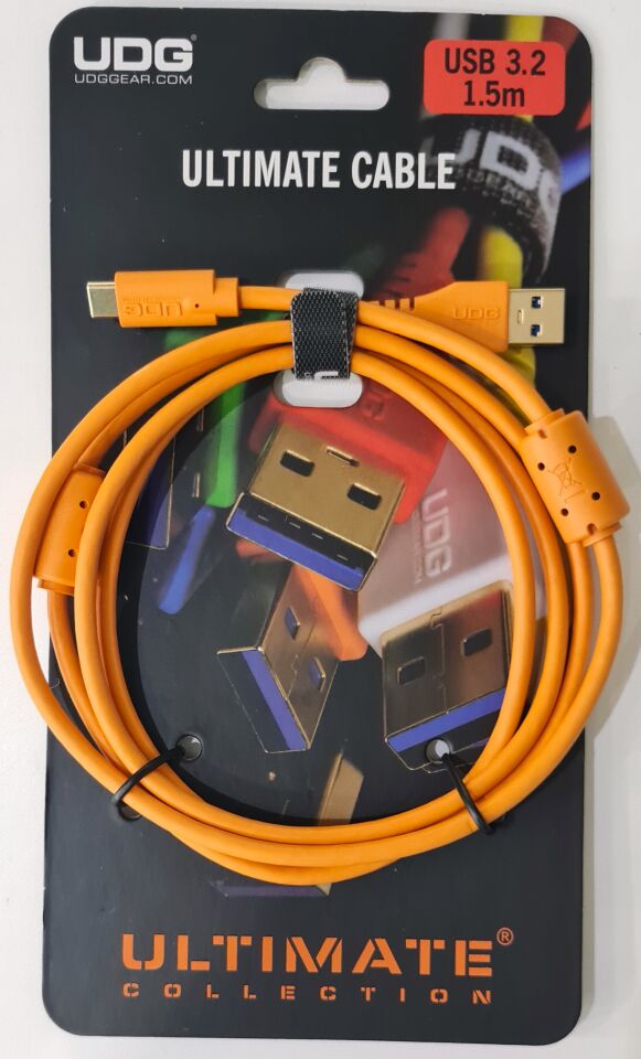 UDG SES KABLOSU USB 3.2 C-A TURUNCU DÜZ (1,5 metre)