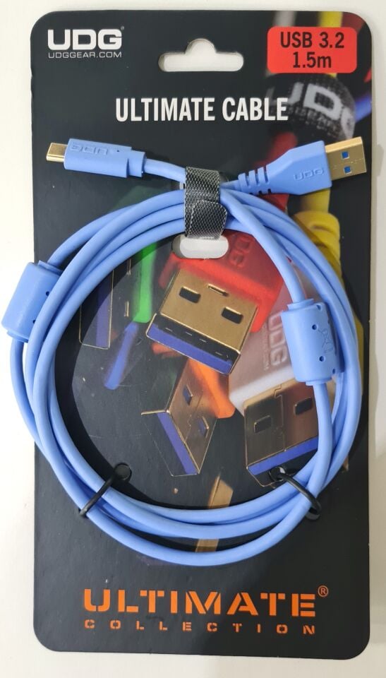 UDG SES KABLOSU USB 3.2 C-A MAVİ DÜZ (1,5 metre)