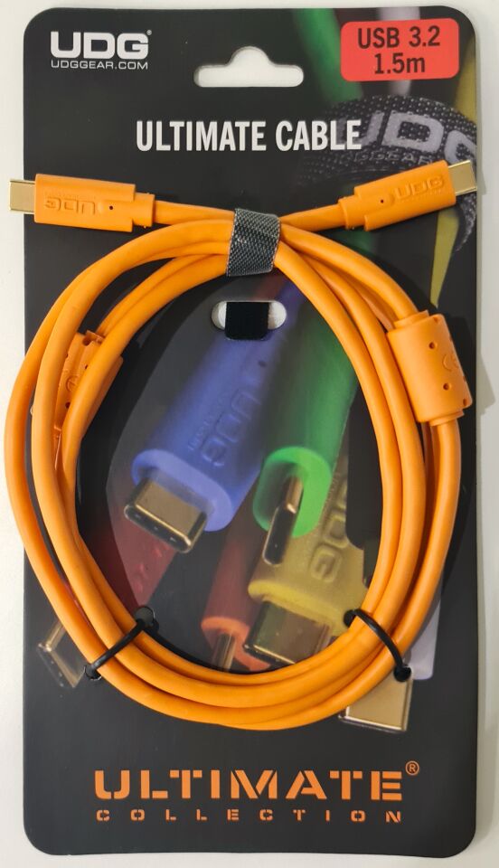 UDG SES KABLOSU USB 3.2 C-C TURUNCU DÜZ (1,5 metre)
