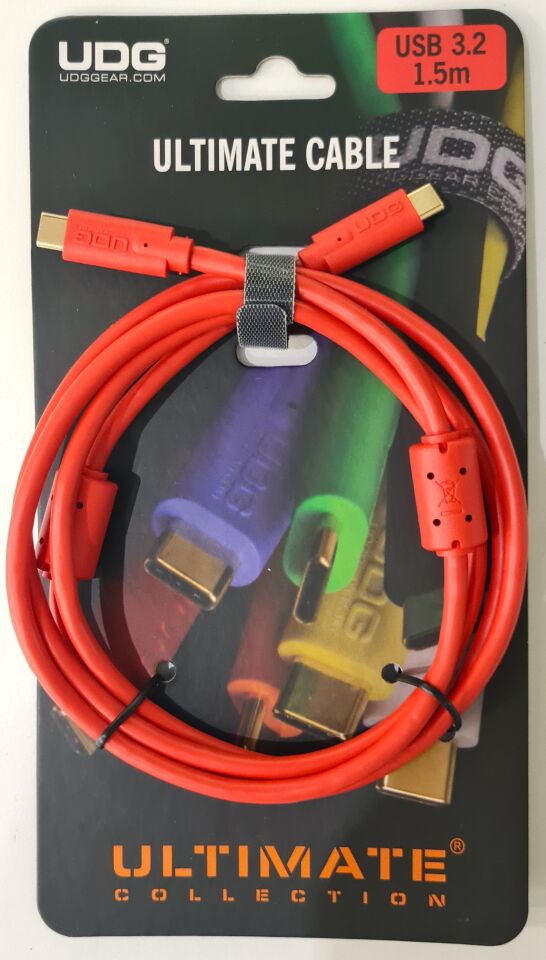 UDG SES KABLOSU USB 3.2 C-C KIRMIZI DÜZ (1,5 metre)