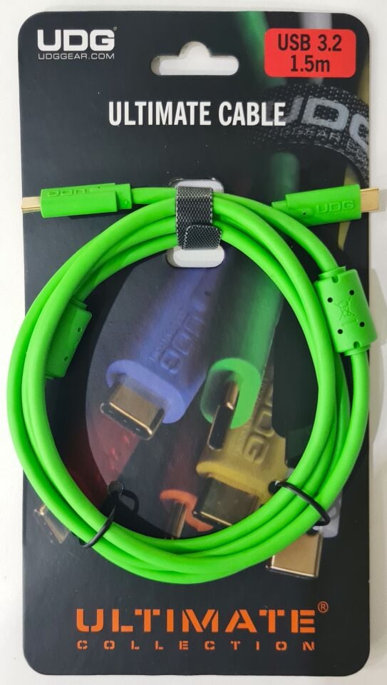 UDG SES KABLOSU USB 3.2 C-C YEŞİL DÜZ (1,5 metre)