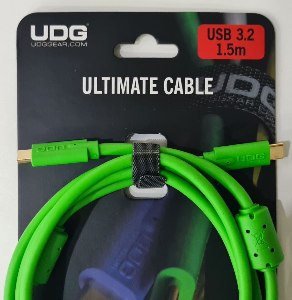 UDG SES KABLOSU USB 3.2 C-C YEŞİL DÜZ (1,5 metre)