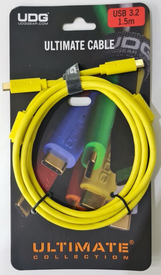 UDG SES KABLOSU USB 3.2 C-C SARI DÜZ (1,5 metre)