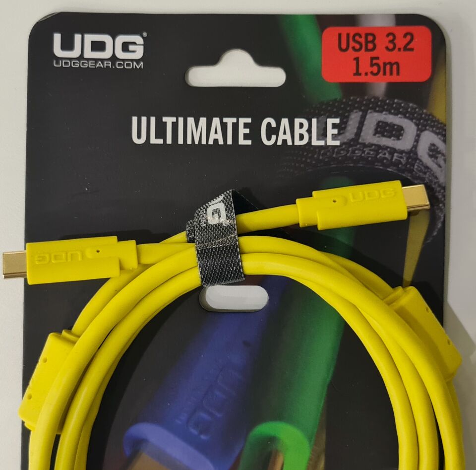 UDG SES KABLOSU USB 3.2 C-C SARI DÜZ (1,5 metre)